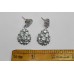 Handmade 925 sterling silver earrings, Blue Aquamarine Gemstone, Push Fastening